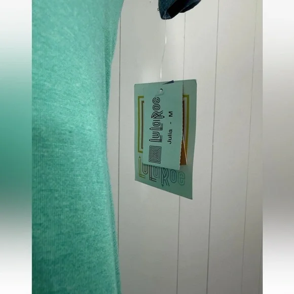 NWT LuLaRoe Julia Raglan Shirt Dress Women's Stretch Knit Midi Crew Neck Sz M - Picture 7 of 11